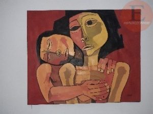 Tableau à l’huile « Madre y niño »