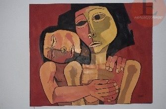 Tableau à l’huile « Madre y niño »