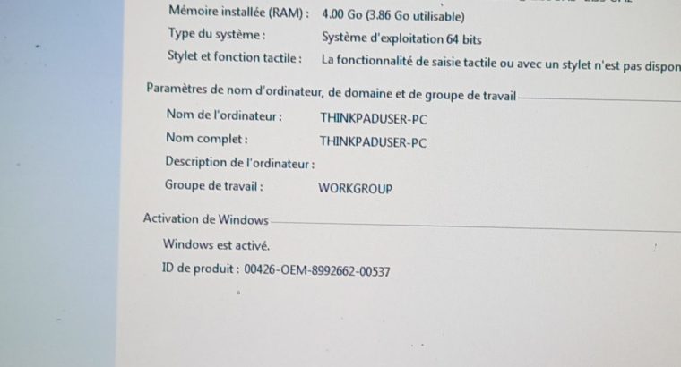 Ordinateur portable lenovo