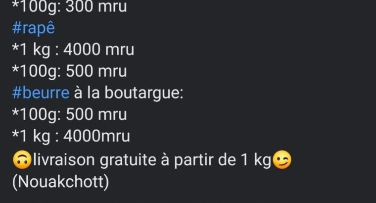 Boutargue de mauritanie