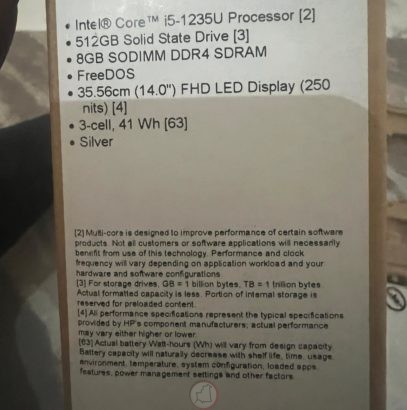 PC HP CORE I5 RAM 8GB Disque dur SSD 512GO