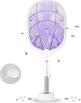 Raquette anti moustique et insectes volants rechargeable USB 2 en 1