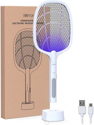 Raquette anti moustique et insectes volants rechargeable USB 2 en 1